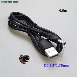 Universal USB A to DC Power Supply Extension Cable with Multiple Plug Sizes (3.5x1.35mm)
