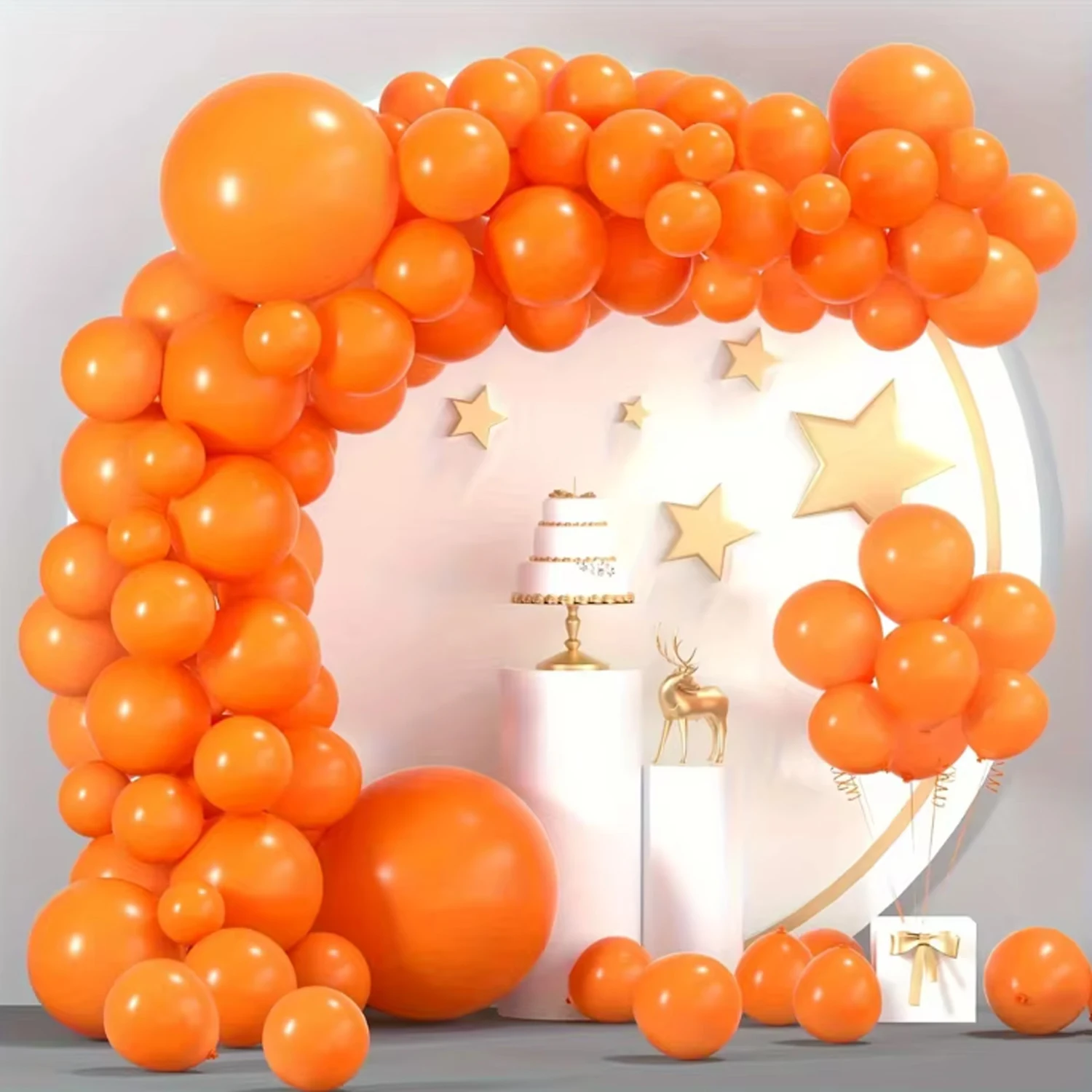 102-teiliges Orangefarbenes Ballonset, Geeignet für Hochzeiten, Geburtstage, Pop-Partys, Brautpartys und Junggesellenabschiede