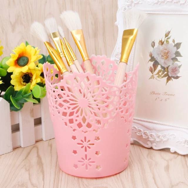 Creative Hollow Stars Pen Pencil Pot Holder Brush Storage