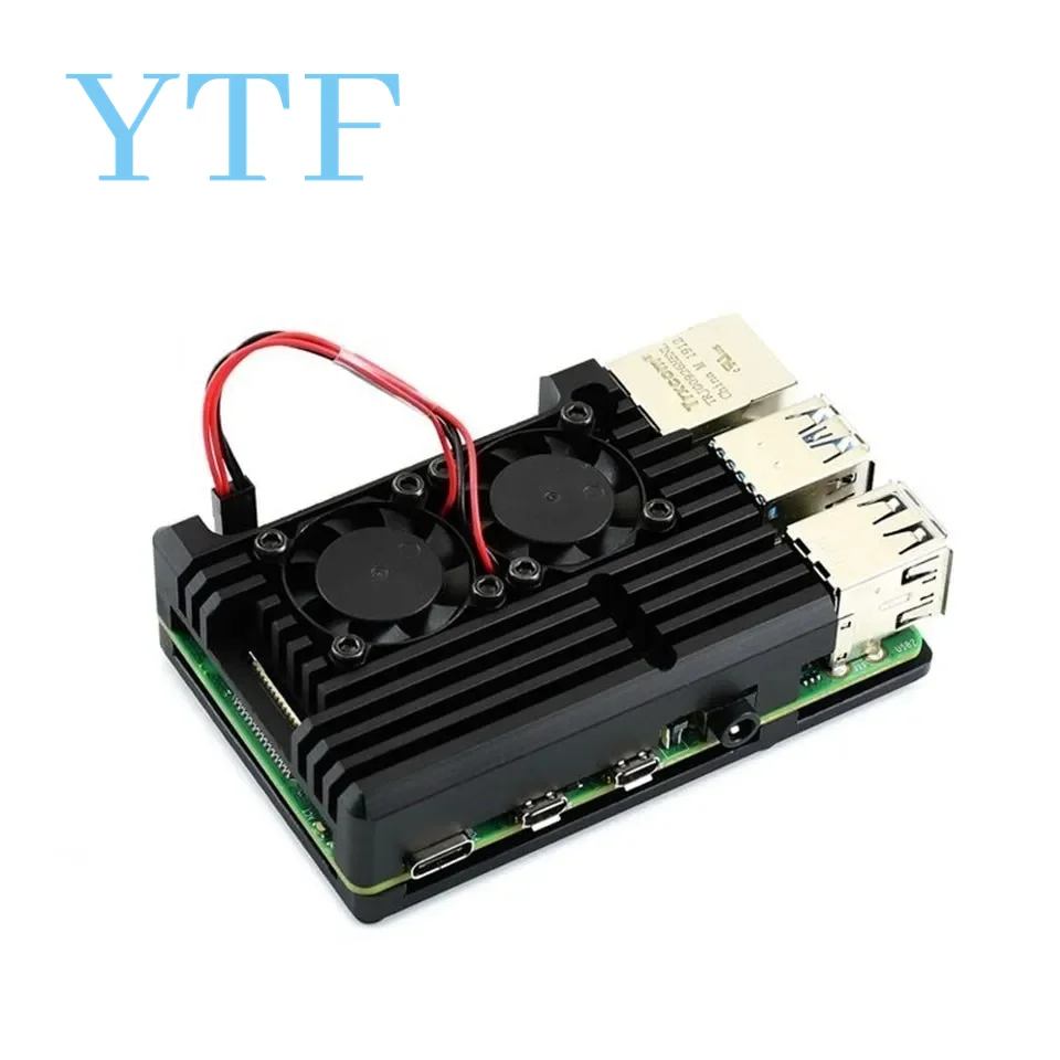 Raspberry Pi Cooler 1set Dual Fan Cooling System Module With Heat Sink For Raspberry Pi 4B 3B+