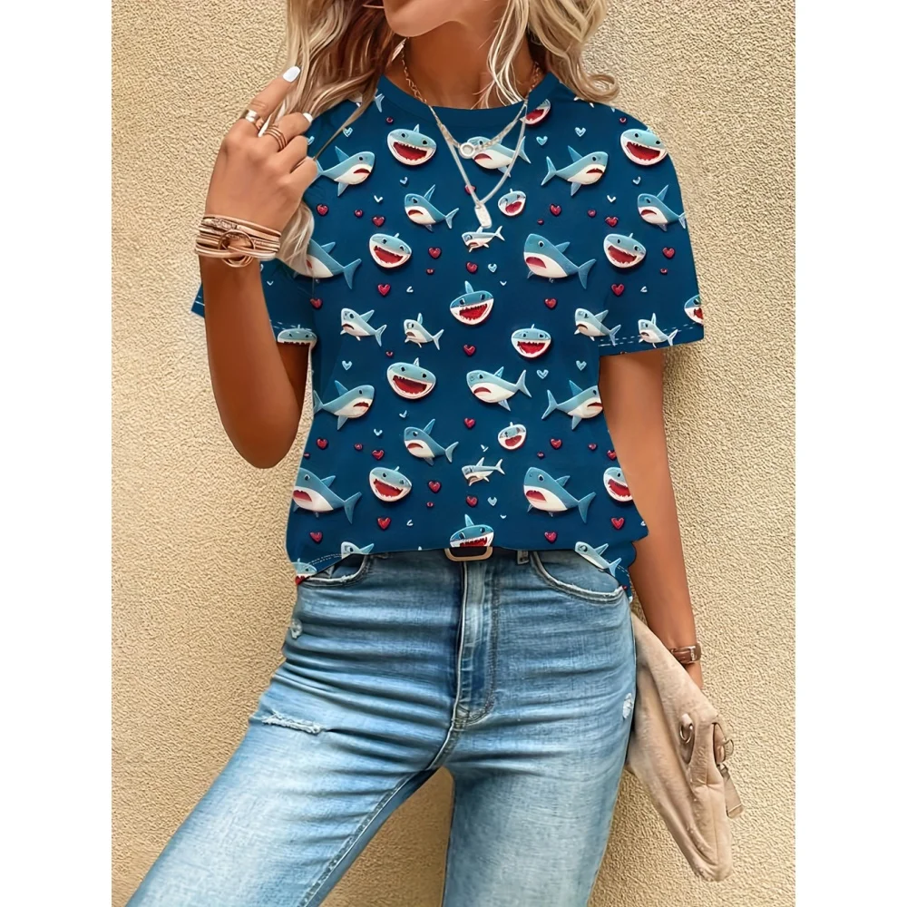 

Women's T-Shirts Cartoon Characters 3d Print Rose T-Shirt Harajuku Casual Short Sleeve Top Tee O Neck Oversized Female Clothing