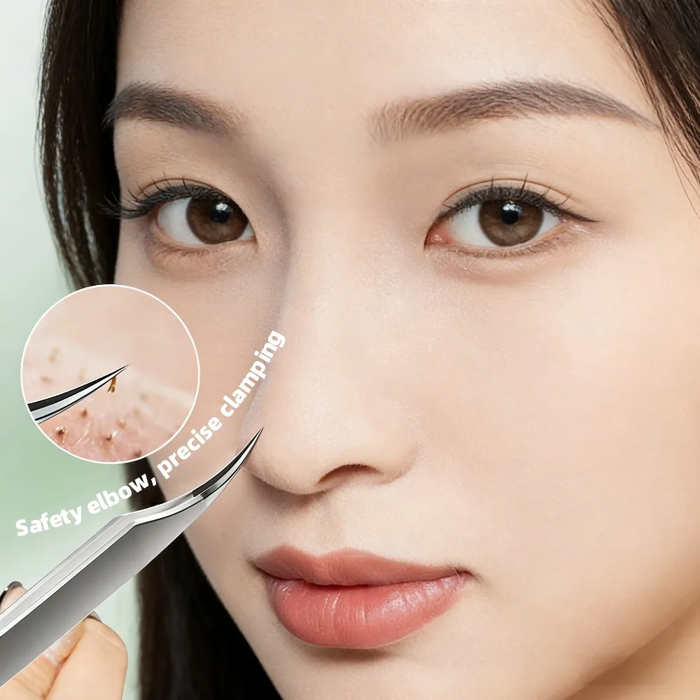 정밀 초고정밀 초미세 셀 클램프, 블랙헤드, 가는 모발 제거용 뷰티 전문 돌핀 핀셋