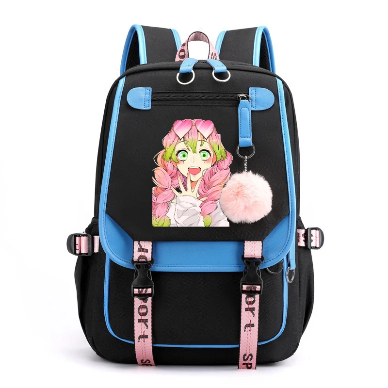 New Personality Creative Backpack Anime Kanroji Mitsuri Printing Schoolbag Friends Women Men'S Shoulder Travel Bag