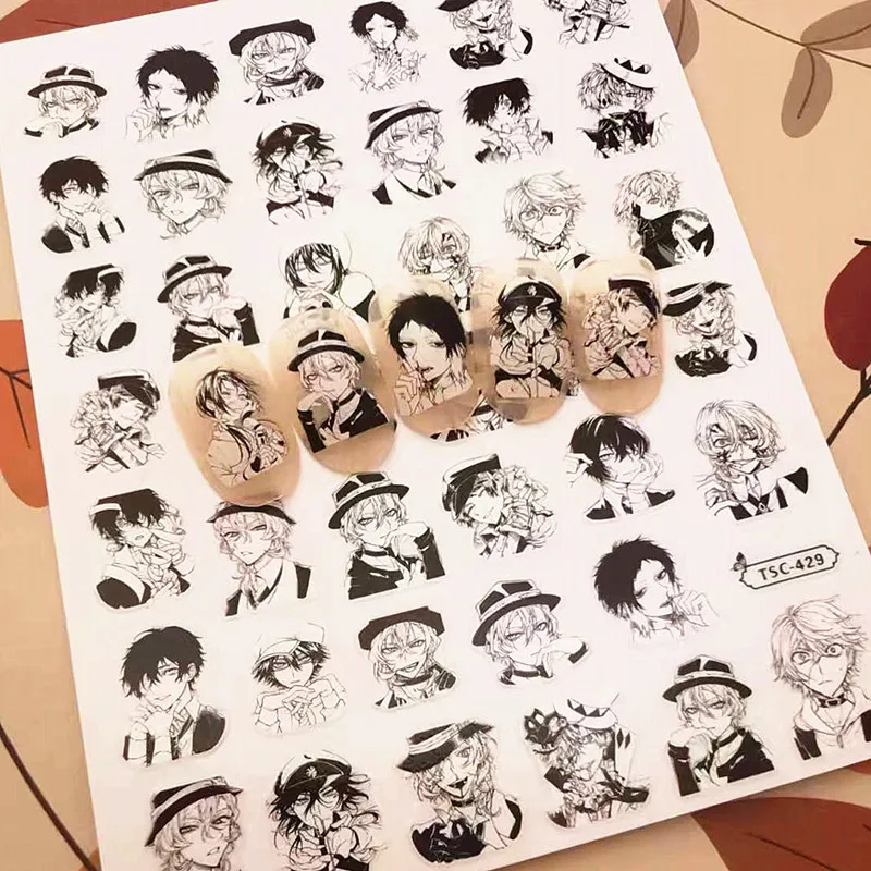 1 PC Japanese Anime Design 3D Self Adhesive Back Glue DIY Decorations Tips Nail Art Sticker TSC 429