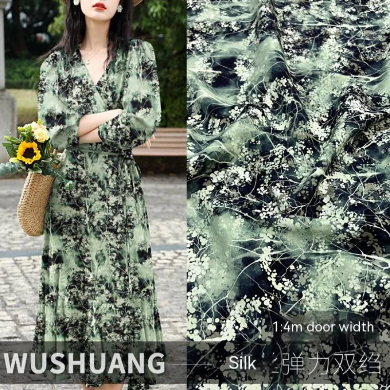 

Silk Stretch Crepe De Chine Wide Fabric Spring/summer Ladies Shirt Dress Draped Comfortably Designer Handmade DIY Sewing Fabrics