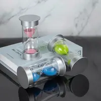 5~60 Minutes Hourglass Silver Lid Safety Timer Sand Clock Kids Drop Proof Time Management Desktop Gift Trinkets Brithday Gift 2