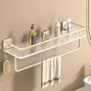 Acrylic Transparent Wall Storage Rack Cosmetic Makeup Storage Tray Shampoo Rack Shower Shelf Bathroom Accessories No Drill Shelf 2