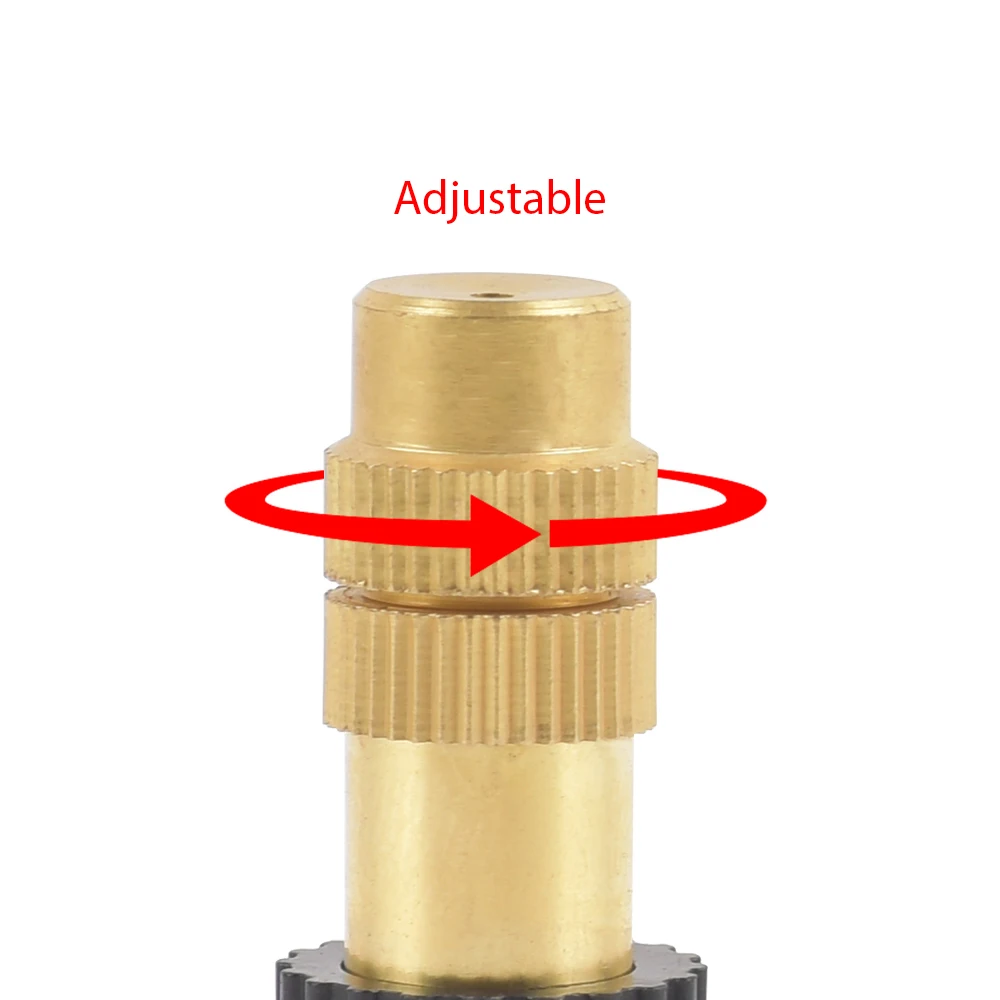 Adjustable Brass Nozzle Connection 1/4 1/2 Inch Hose Garden Spray Cooling Irrigation System 2