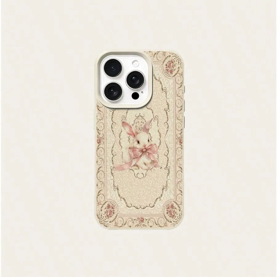 Charming Pink Bow Bunny Pattern Phone Case Cover