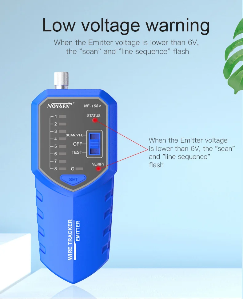 NOYAFA NF-168V Wire Tracker Telephone Network Lan Coax Cable Tester POE Tracer With Anti-Jamming Line Finder Visual Fault Locat network tone tracer