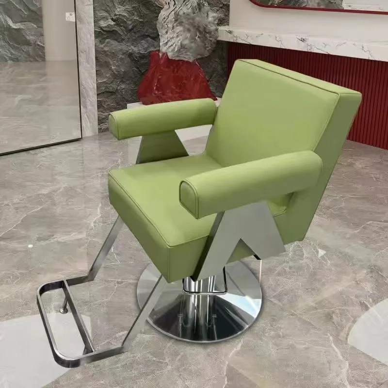 Aesthetic Swivel Barber Chair Leather Luxury Rotating Pedicure Barbers Armchairs Stylist Sandalye Hairdressing Furniture MQ50BC aesthetics barbers armchairs rotating luxury pedicure stylist hairdressing chair swivel mocho cadeira barber equipment mq50bc