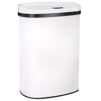 Trash Can Office Bathroom Bedroom Waste Bin with Lid Automatic Sensor Touch Free Stainless Steel Garbage Can 13 Gallon / 50L 1
