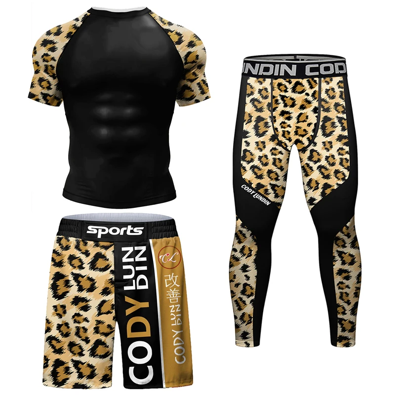 Sports Apparel Mens T Shirt MMA Compression Sport T Shirt Shorts Men Rashguard Jiu Jitsu T Shirt Quick Dry Gym Muay Thai Sweater Pants Bjj Boxing Jerseys