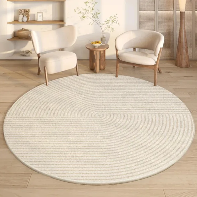Tapis de Style moderne pour chambre à coucher, décoration de salon minimaliste, rond, antidérapant, doux, tapis de sol de chevet, lavable, pour étude 1