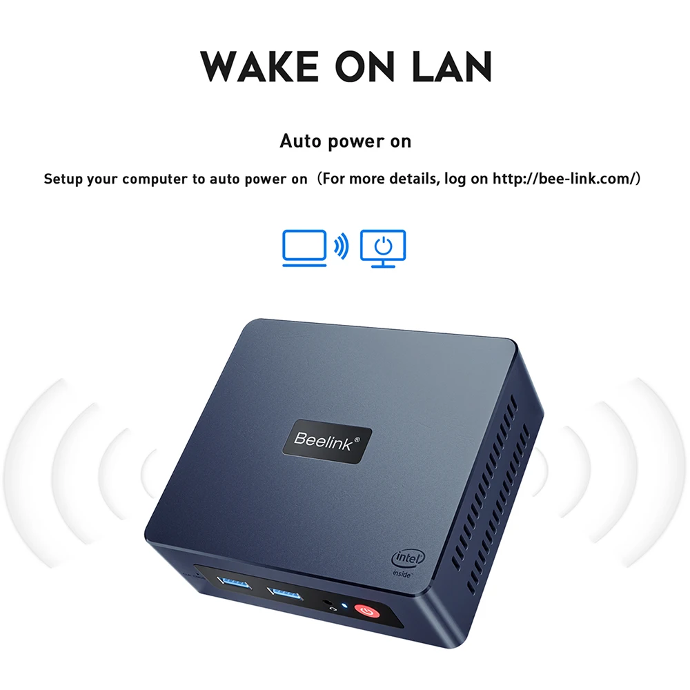 Beelink Mini S Windows 11 Intel 11th Gen N5095 Mini PC DDR4 8GB 128GB SSD 4K HD Video Display Office Working Desktop Computer