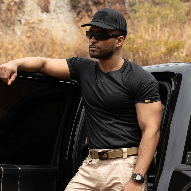 Tactical Shirt IDOGEAR Tactical Summer T-Shirt Breathable Round Neck Tshirt Fitness athletic sportswear Gym Shirt Short Sleeve Quick Dry 3114