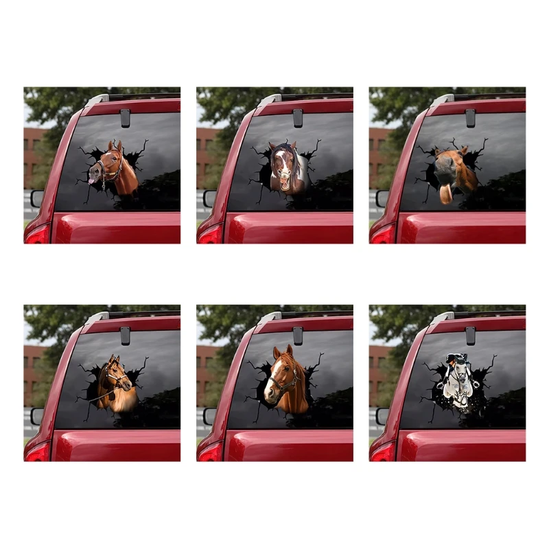 Exquisite 3D Animal Horse Sticker, Waterproof Car Decal, DIY Ornaments for Walls, Boats, Refrigerators,