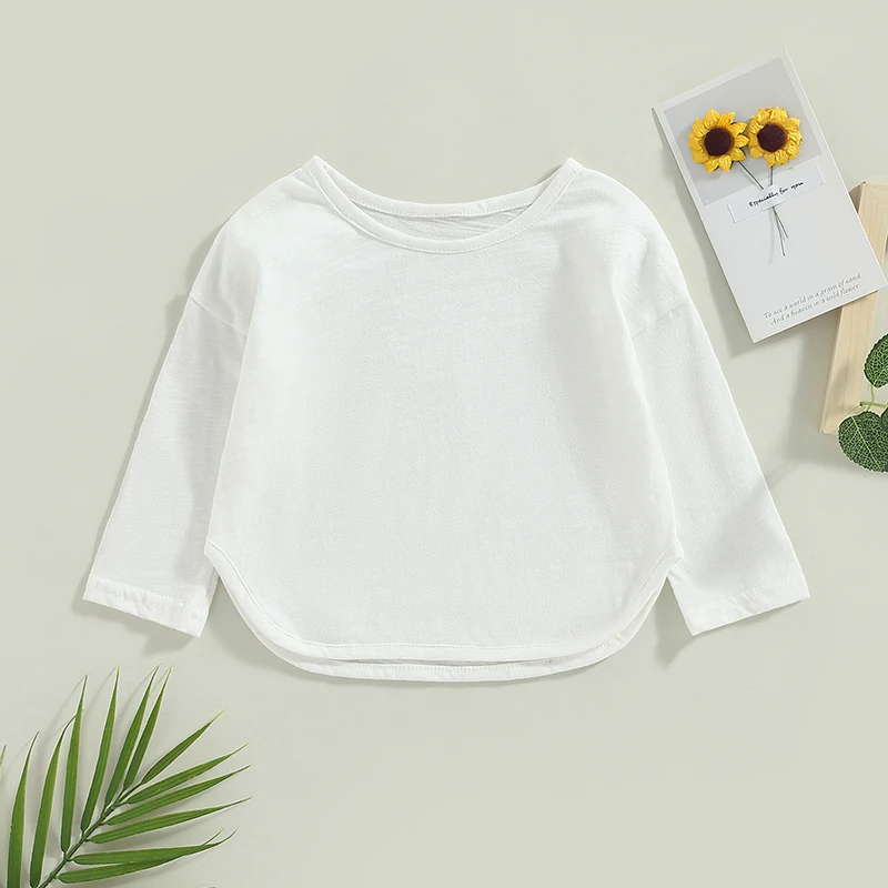 

Однотонная футболка с длинным рукавом, с круглым вырезом