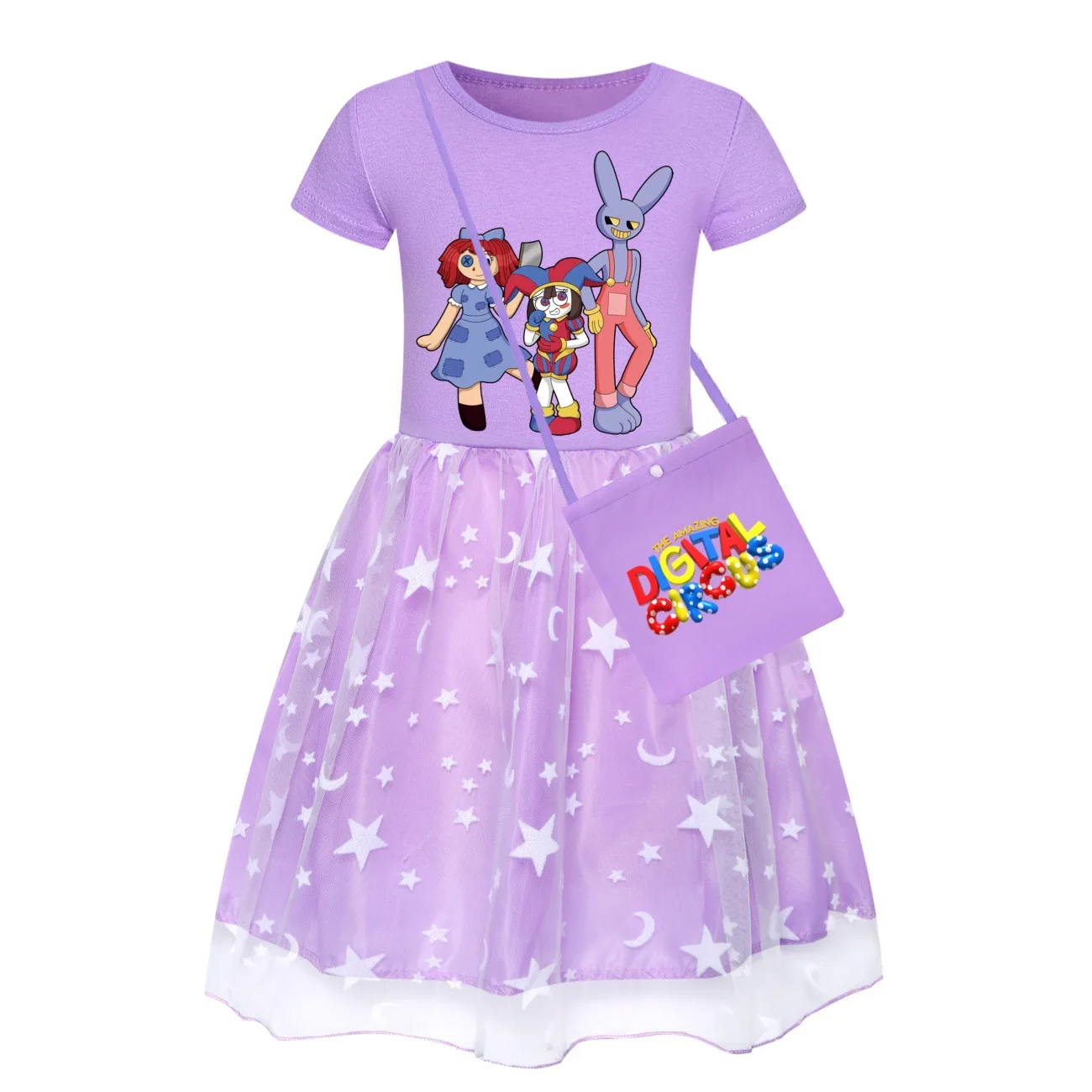 Girls Dress The Amazing Digital Circus Casual Children Skirt Fashion Printed Pomni Cartoon With Bag Spring Summer