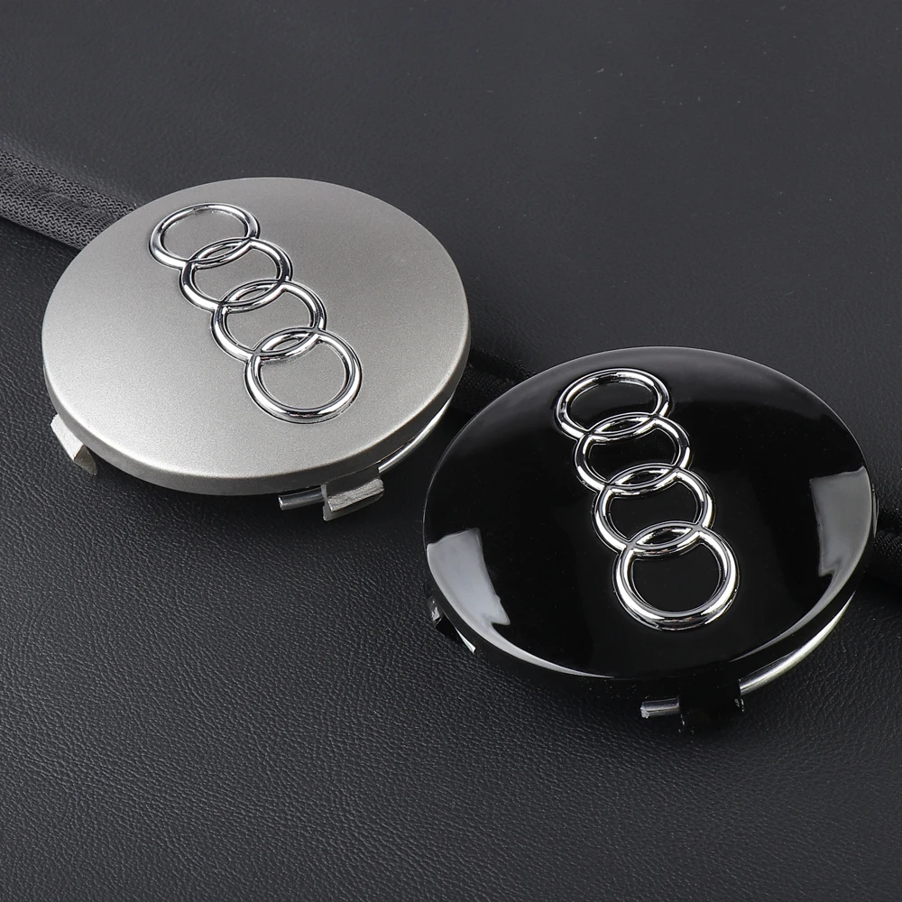 59mm 자동차 휠 센터 허브 캡 아우디 S라인 A3 8P 8L 8V A4 B8 B6 B7 B9 A6 C6 C7 S5 A7 A5 Q5 Q3 TT A1 Q7 Q6 용 자동차 액세서리