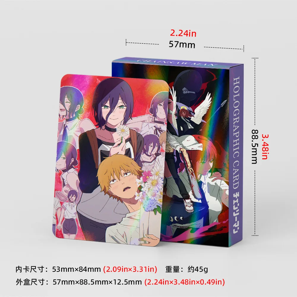 30개/세트 체인소맨 플래시 카드, 체인소맨 홀로그램 카드, 양면 로모 팬 컬렉션 선물