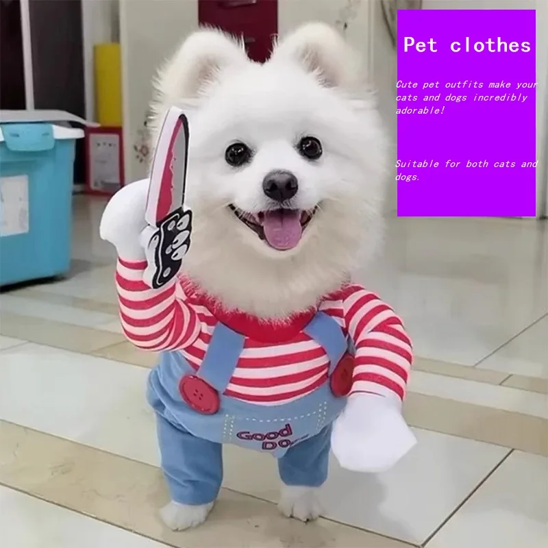 Halloween Funny Dog Cat Clothes For Small Medium Dogs Cats Pet Outfits Party Dressed Up Cosplay Costumes MWTJK02_voghion.com