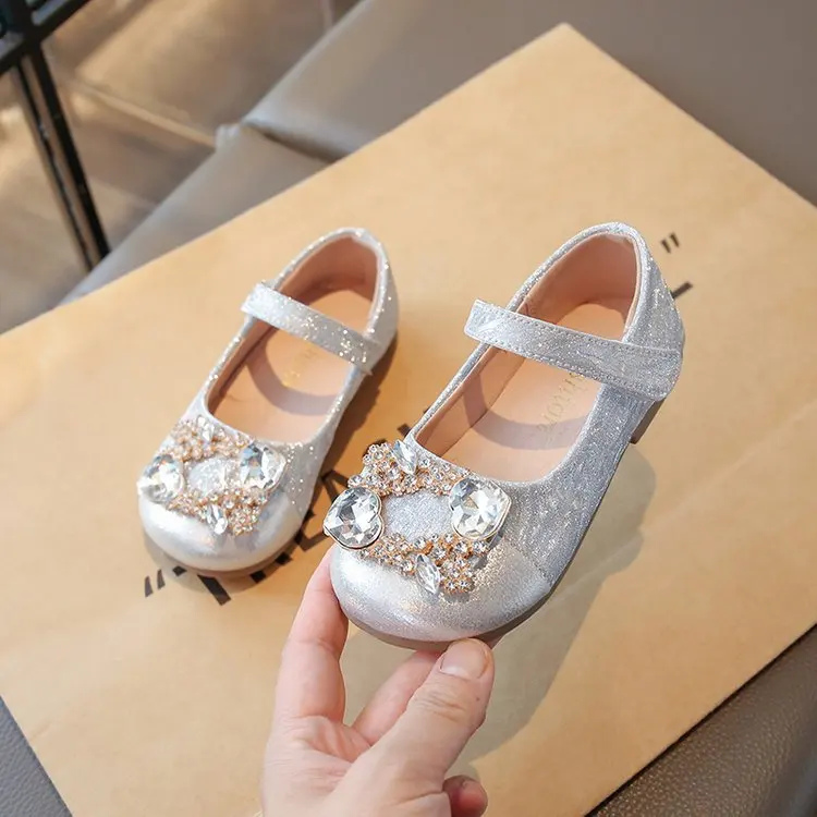 Mädchen Lederschuhe im Schicken Koreanischen Stil mit Strass-Schnalle für Kleine und Große Kinder Prinzessinnen Mary Jane Kindermode Kleid Flache Schuhe Süß – Detail 10