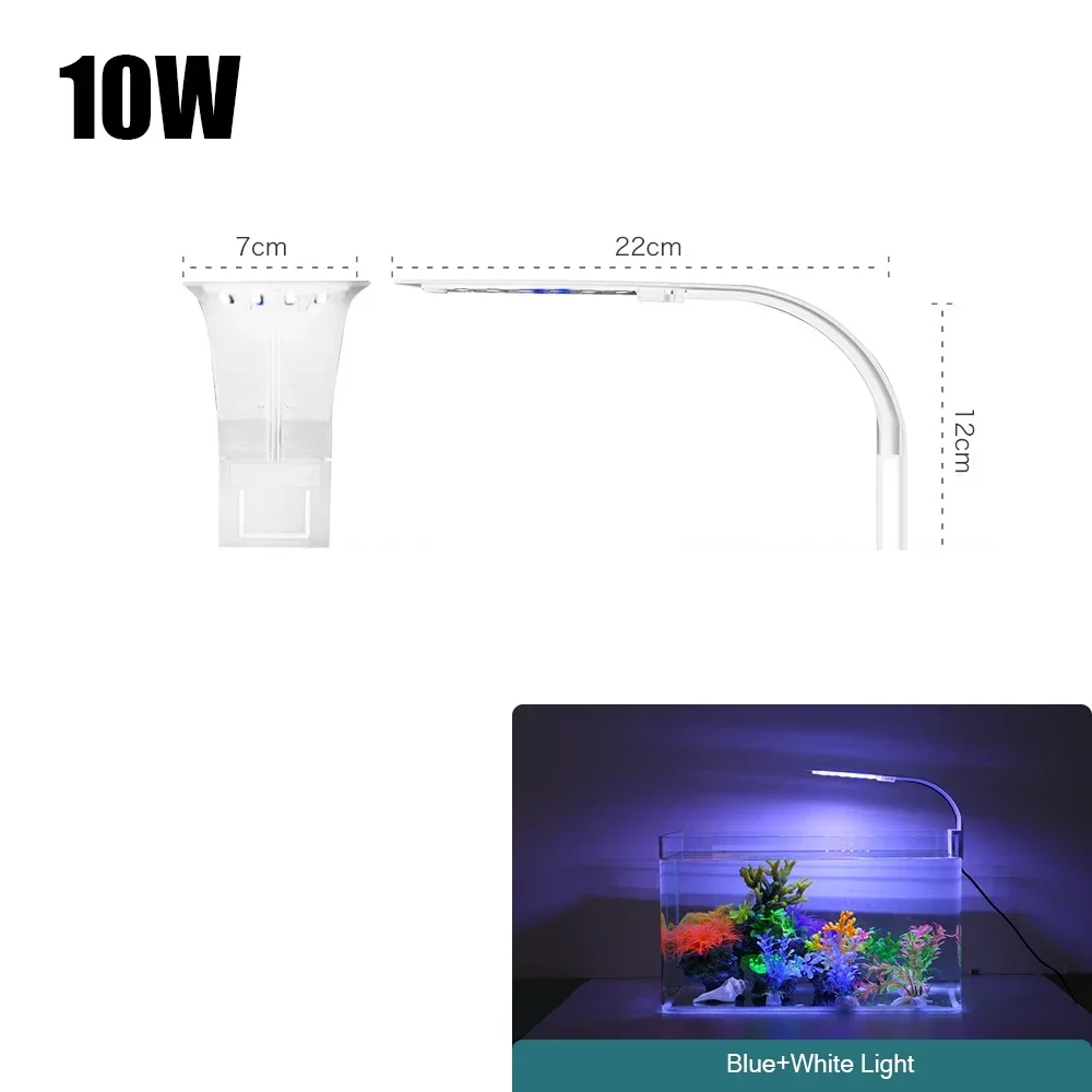 thumbnail image 1 of Luz LED superdelgada para acuario, iluminación para plantas de cultivo, 5 W/10 W/15 W, lámpara con clip impermeable para peceras, 1 of 5