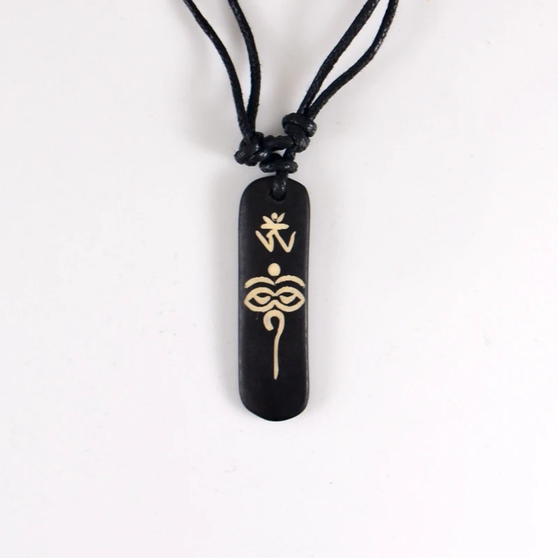 God Eyes Sky Eyes Yak Bone Carving Collana Con Ciondolo Amuleto Regalo Fortunato Totem Tribale Gioielli Di Moda