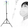 Portable IV Pole Drip Bag Stand Height Adjustable Foldable IV Pole 4 Hooks 3 Legs Aluminum Alloy for Hospitals Clinics 2