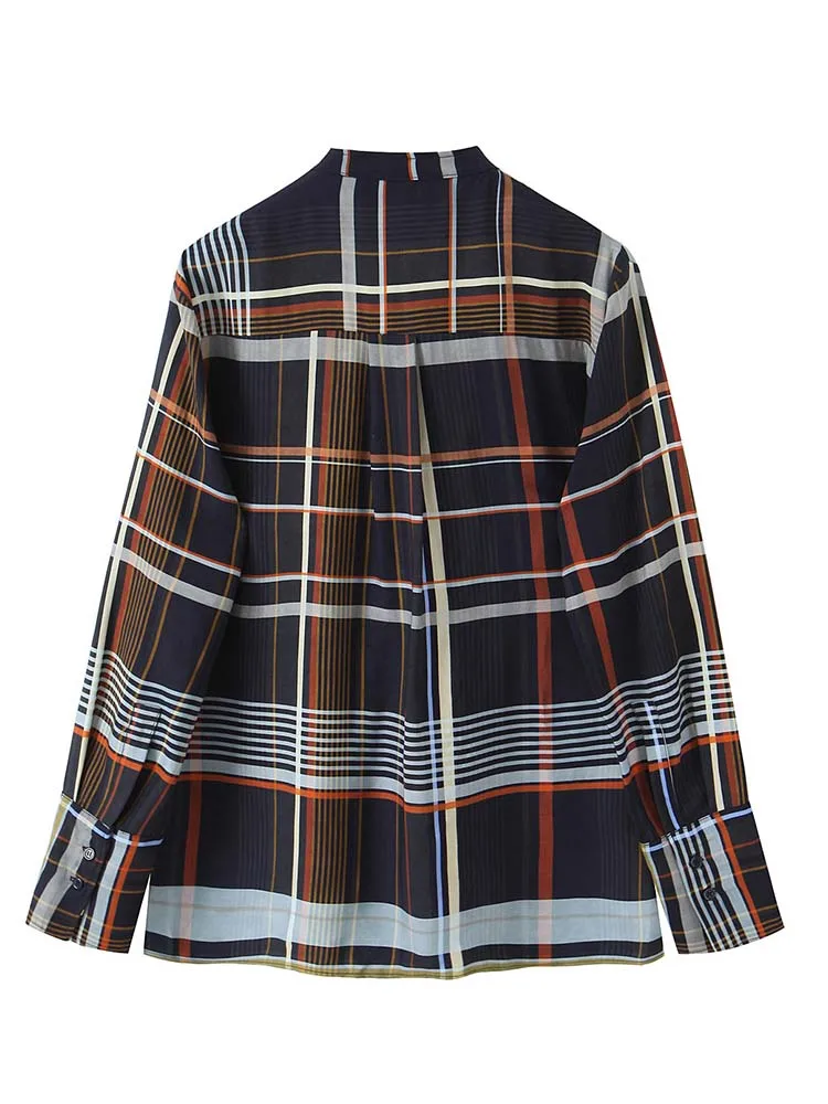 Street Fashion Plaid Shirt 2 Pieces Sets Women Long Sleeve Tops Wide Leg  Pants Set 2025 Summer Casual Woman Outfits