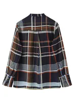 Street Fashion Plaid Shirt 2 Pieces Sets Women Long Sleeve Tops Wide Leg  Pants Set 2025 Summer Casual Woman Outfits - Image 3