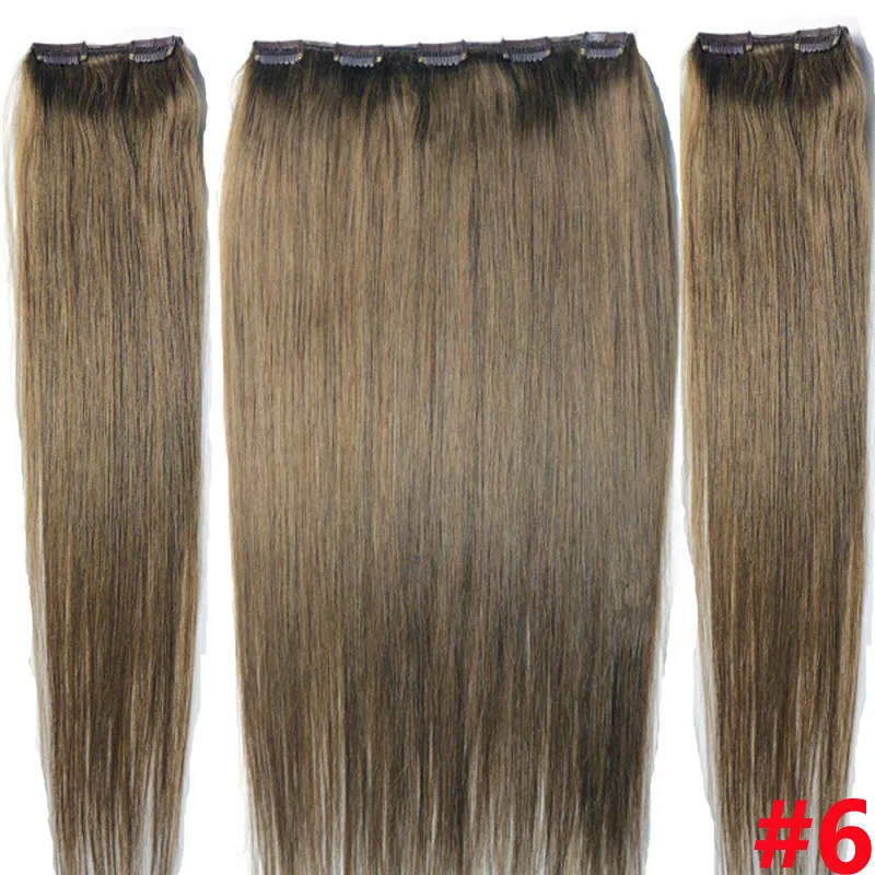 Chocala 20"-28" Brazilian Remy Human Hair Extensions 3Pcs Set Clip in human hair 100g-200g No Lace