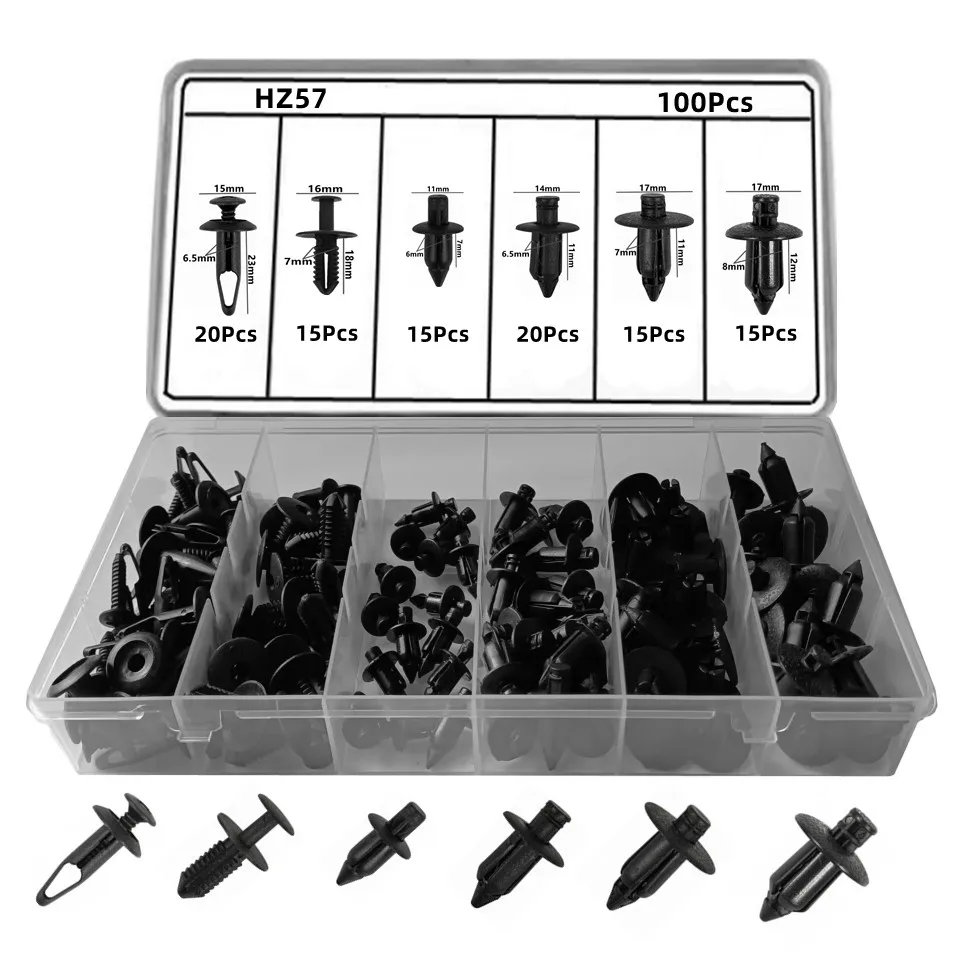 

Auto Mudguard Bumper Plug-in Pole Rivet Bag Packed Mix 8mm 7mm 6mm Universal Buckle Car Plastic Fasteners Clip Repair Box Kit