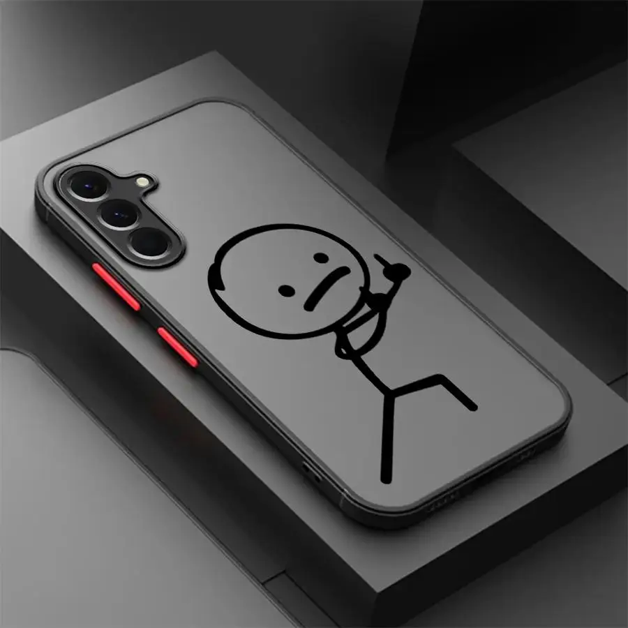 Cute Stick Figure Lines Phone Case - Stylish Back Cover Design