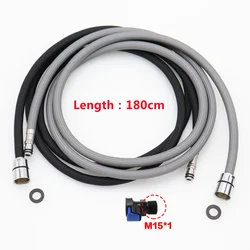 180/300cm F1/2 M15*1 Replacement Faucet Hose Quick Connect Pull Out Hose Nylon Hose Tube Gray/Black shower Kitchen Accessories