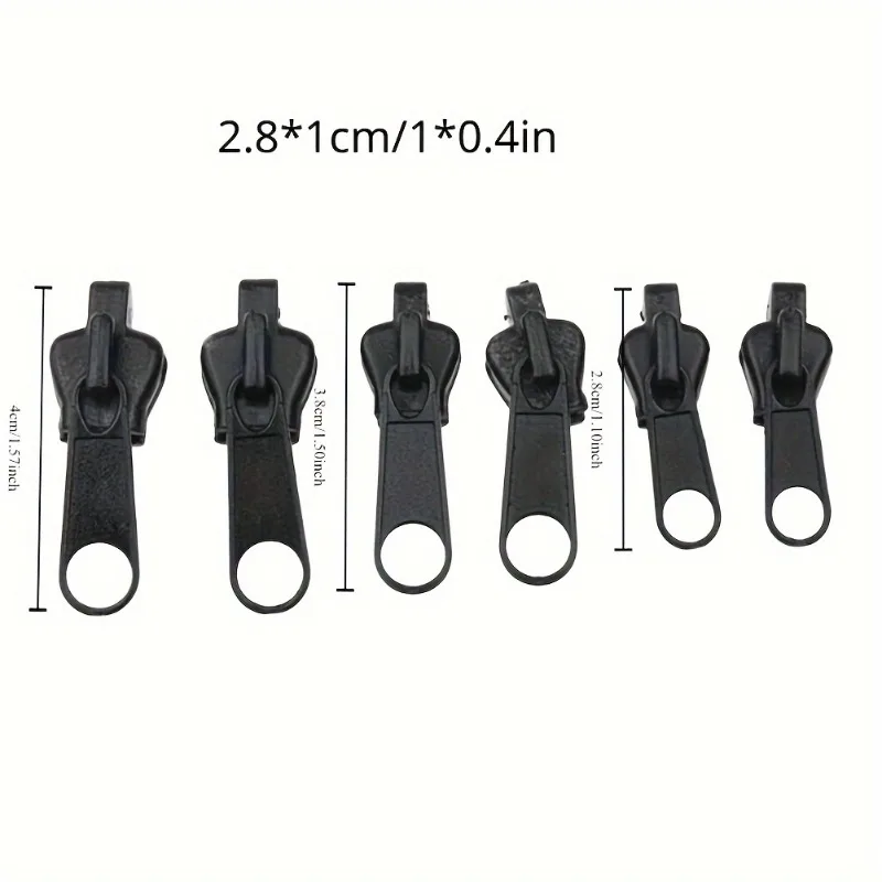 6Pcs 유니버설 인스턴트 수정 3 크기 지퍼 수리 키트 교체 우편 슬라이더 치아 구조 바느질 의류에 대한 새로운 디자인