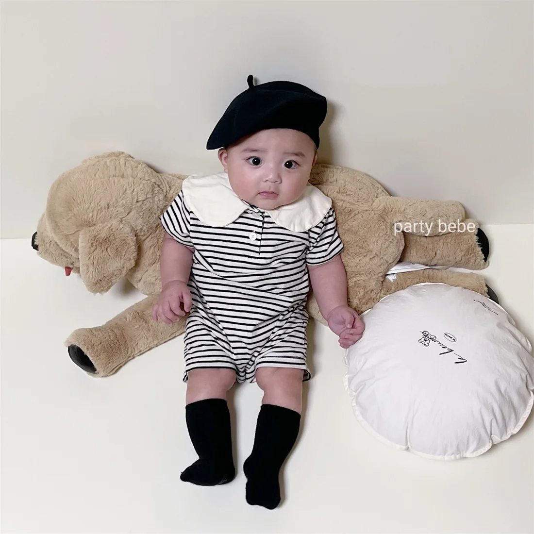 customised baby bodysuits 2022 Summer New Baby Short Sleeve Striped Romper Newborn Infant Loose Casual Clothes Cotton Baby Toddler Boy Girl Jumpsuit 0-24M carters baby bodysuits	