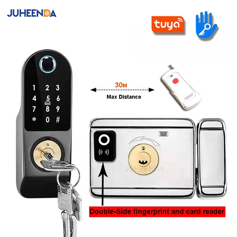 Tuya App Smart Lock Double Side Fingerprint Lock Sicurezza Impermeabile Home Lock Password Digitale Rfid Keyless Entry Door Lock
