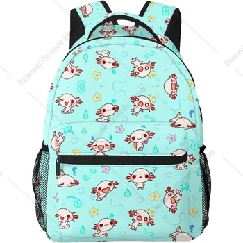 Axolotl Kawaii Cute Backpack For School Laptop Bags Bookbag Big Casual Daypack For Student Girls Boys Kids Teens Travel Sports W 1