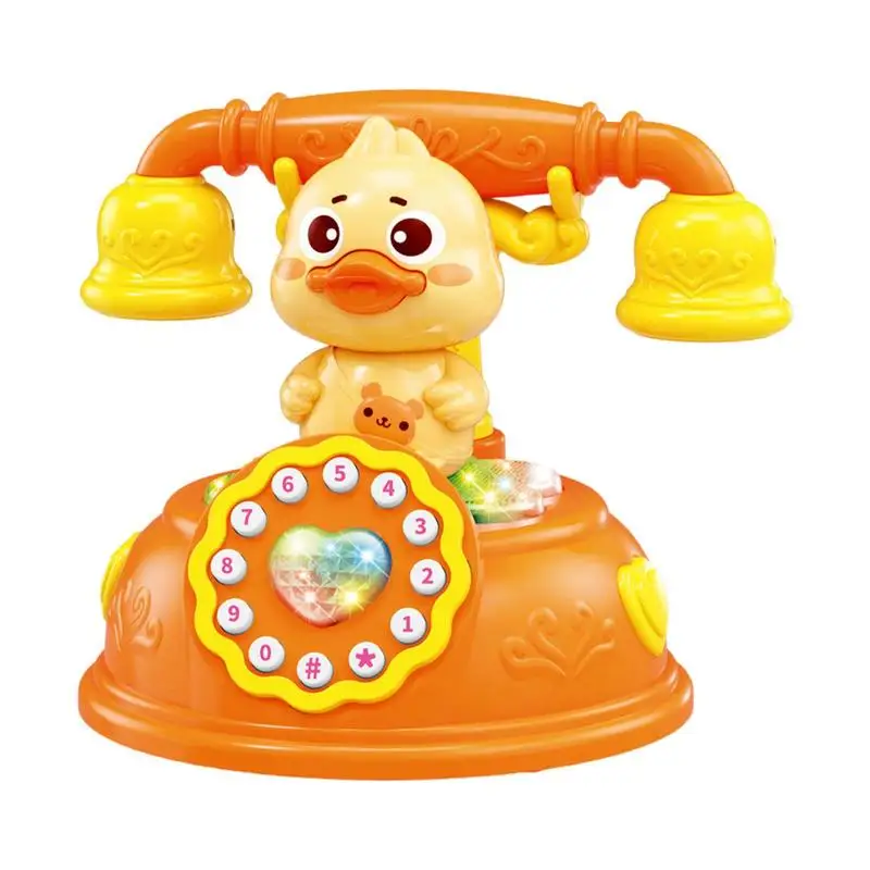 

Telephone Toy Kids Plaything Simulated Landline With Drag Function Cartoon Music Learn Simulated Landline Children Enlightenment