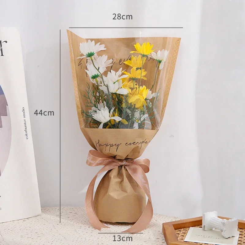 100 Pezzi Buste Trasparenti per Bouquet di Fiori Sacchetti per Confezionamento Rose Buste in Plastica Trasparente per Imballaggio