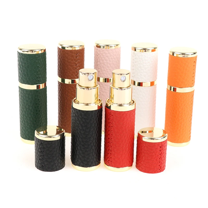 휴대용 가죽 향수 병, 리필 가능한 빈 향수 무화기, 5ml