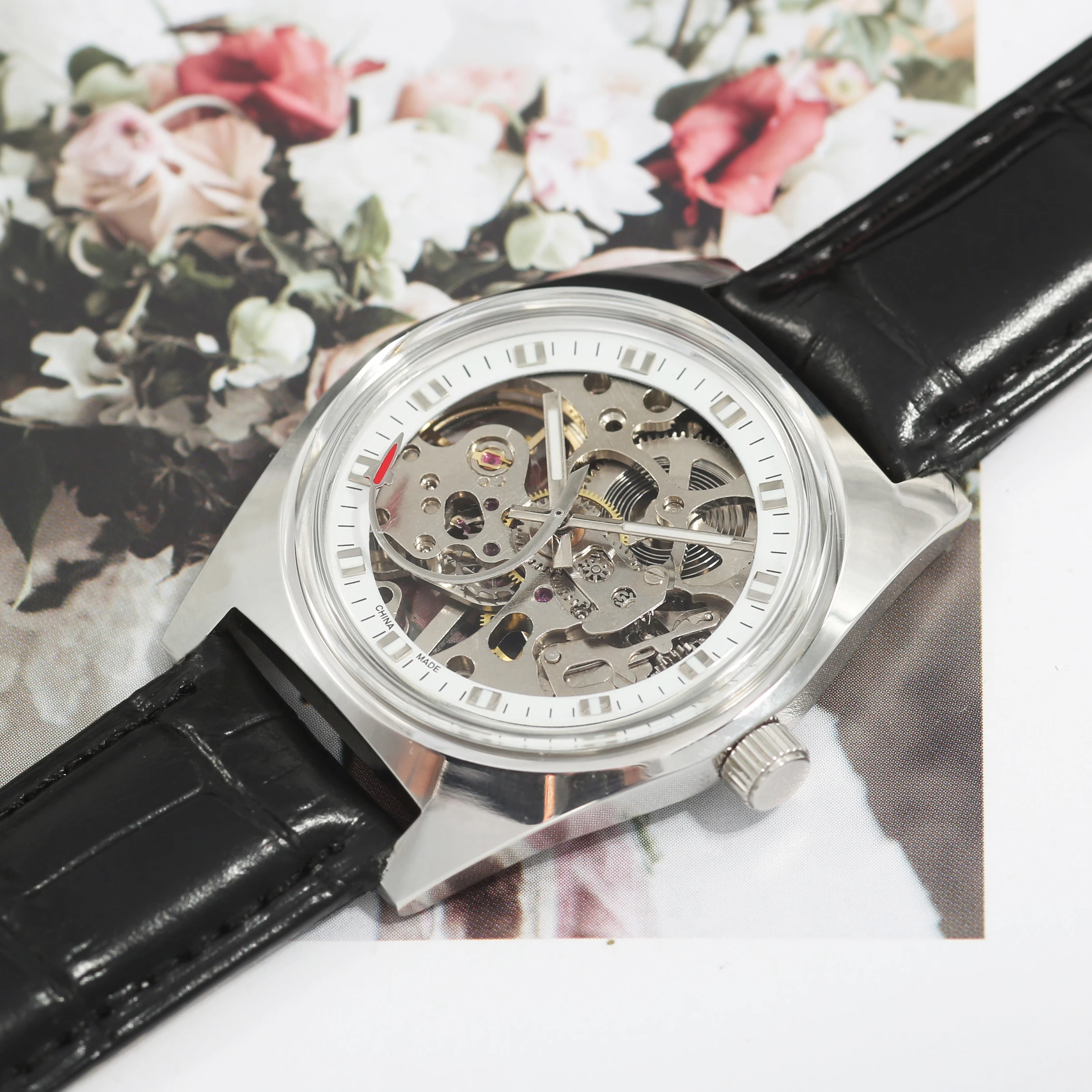 Stainless Steel Manual Movement Watch Case - DIY Watchmaking Accessory