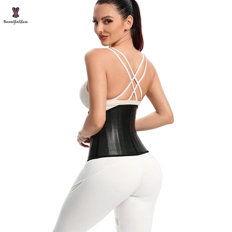 Glitter 100% Latex 25 Robs Low Cut Waist Trainer Corset 3 Hook Adjustable Waistband Fitness Body Shapewear