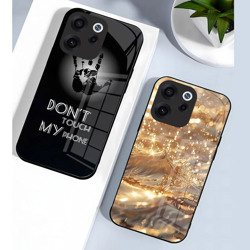 Luxury Shockproof Tempered Glass Phone Case with Full Camera Protection