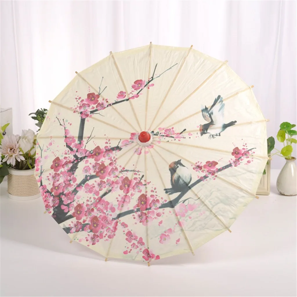Silk Cloth Umbrella Chinese Ancient Dance Umbrella Decorative Chinese Style Oil Paper Classical Style
