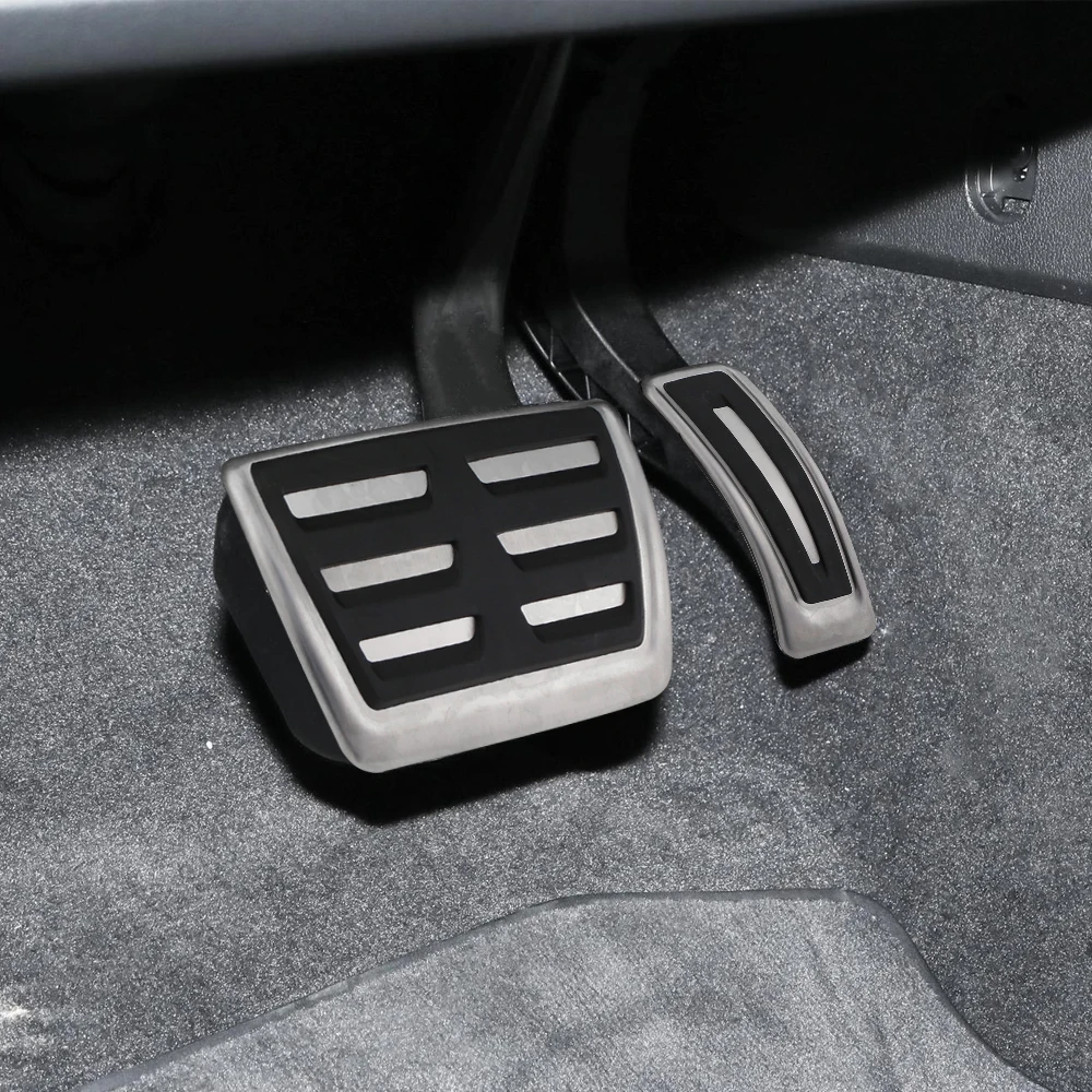 Audi A4 B9 A5 F5 Sedan Avant Sport Automatic Stainless Steel Fuel Brake Footrest Pedal Cover car accessories,car pedals,pedal cover,stainless steel pedal cover