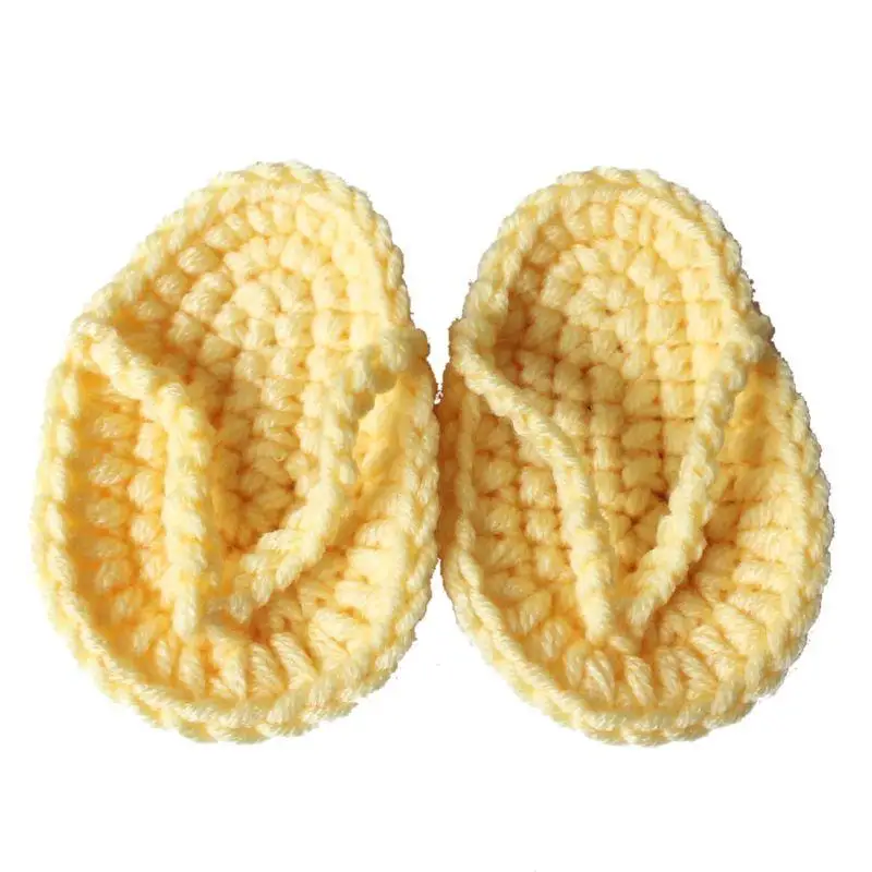 Baby Knit Crochet Mini Slippers Little Flip Flop Baby Studio Shooting Photo Prop