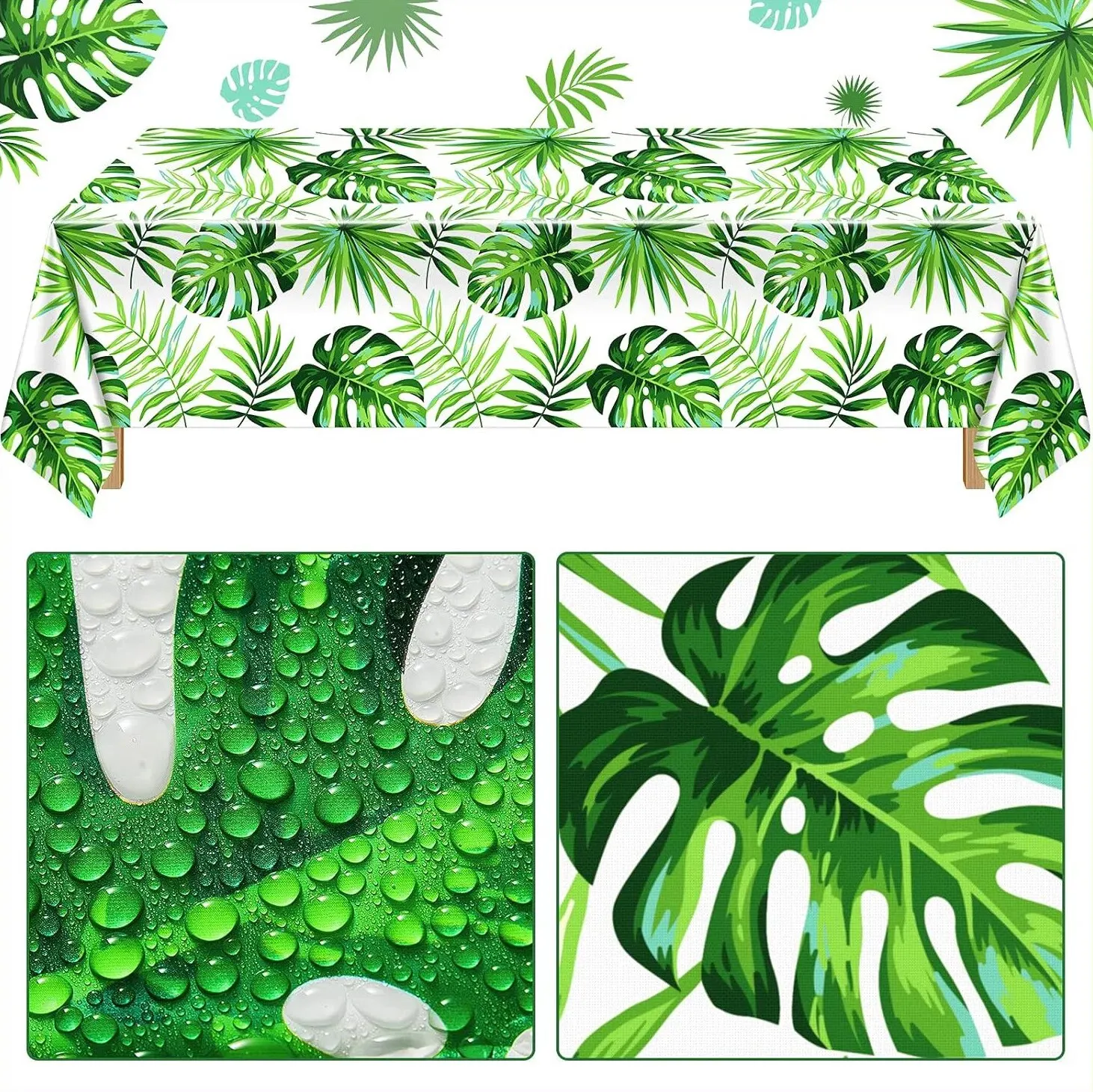 Jungle Palm Leaf Birthday Party Table Cloth Plastic Waterproof and Oil Resistant Table Cloth table cloth rectangular tablecloth disposable tablecloth tarot tablecloth